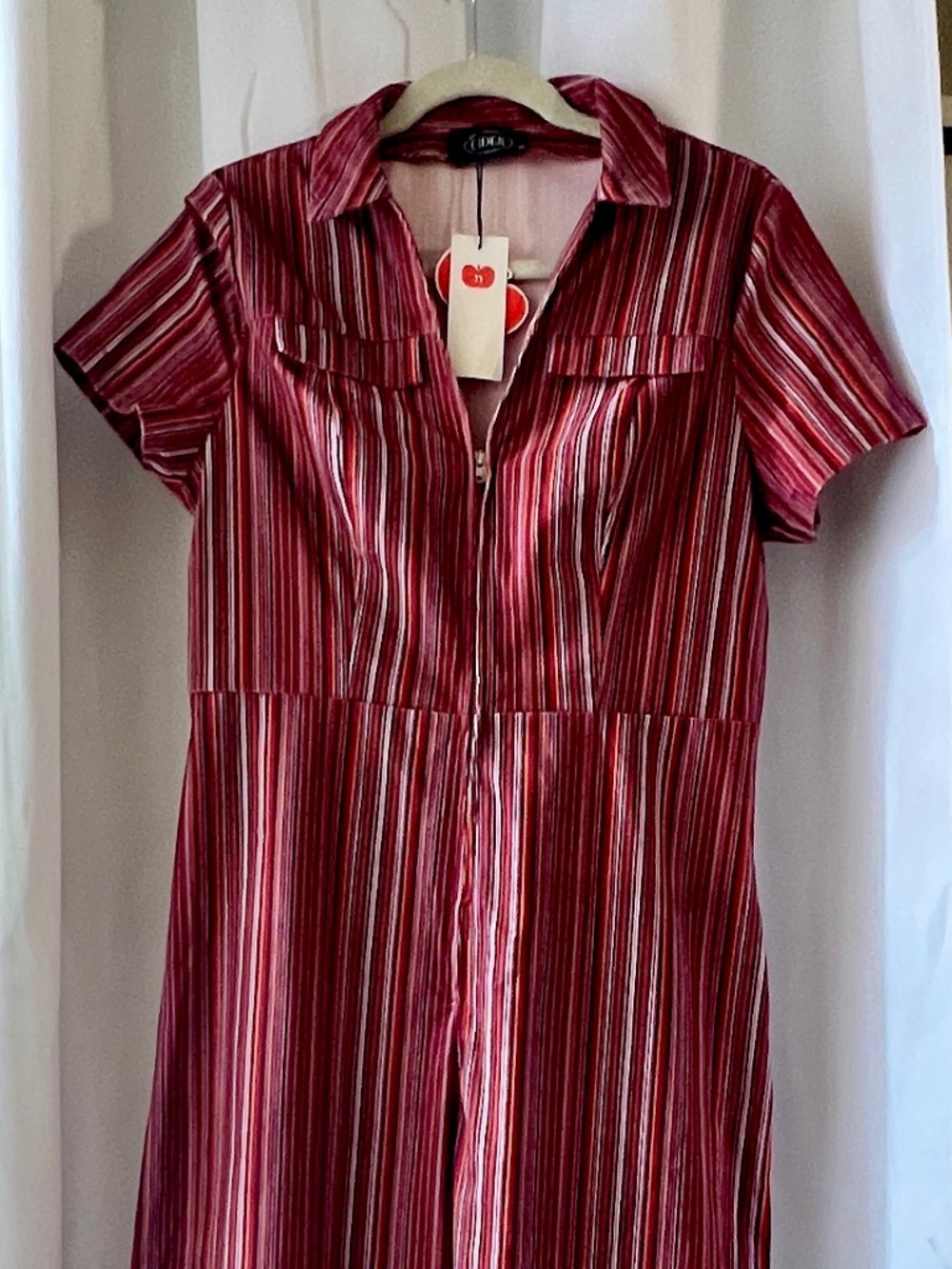 NWT Cider 70s Retro Striped Velvet Corduroy Wide Leg Jumpsuit XL